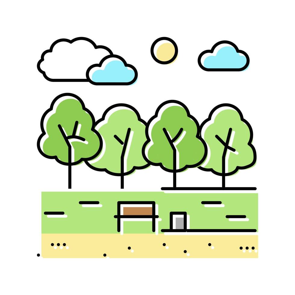 lente park kleur pictogram vectorillustratie vector