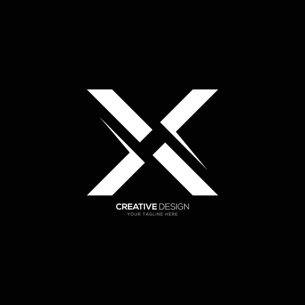 brief X h negatief ruimte modern branding logo vector