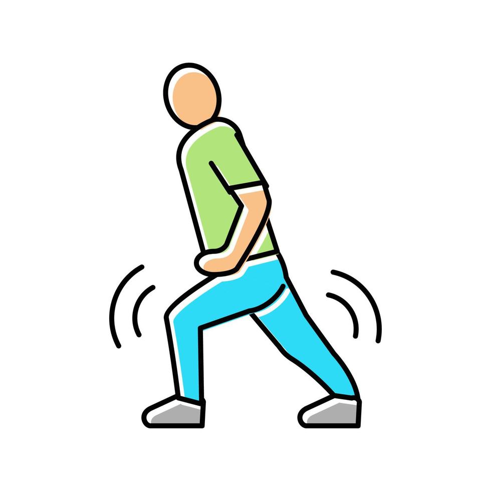 pijn bij het lopen van platte voeten kleur pictogram vectorillustratie vector