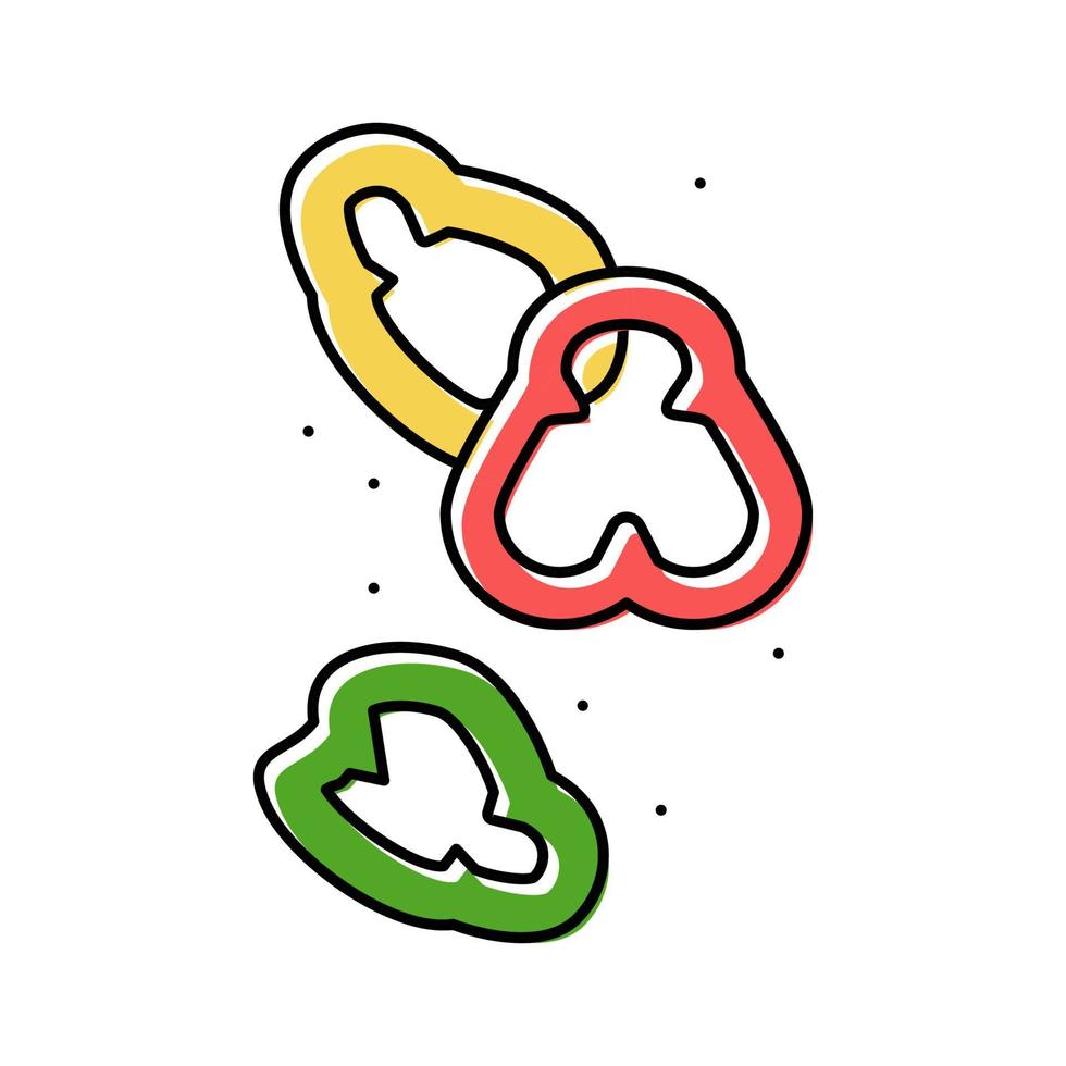 paprika plak voedsel besnoeiing kleur icoon vector illustratie