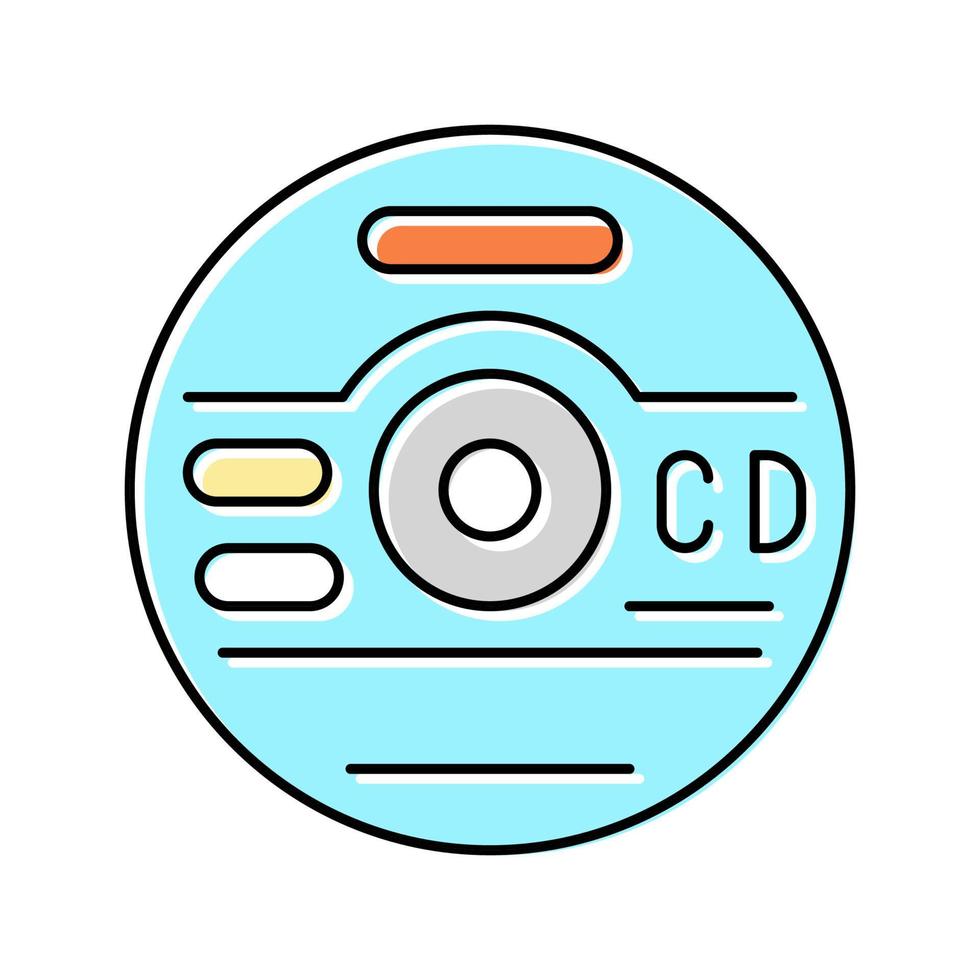 cd compact disc kleur pictogram vectorillustratie vector