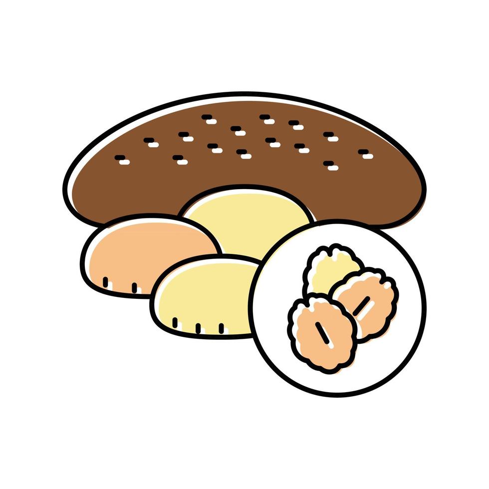 havermout gebakken dessert kleur pictogram vectorillustratie vector