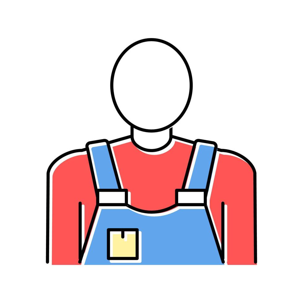 verhuizer service werknemer kleur pictogram vectorillustratie vector