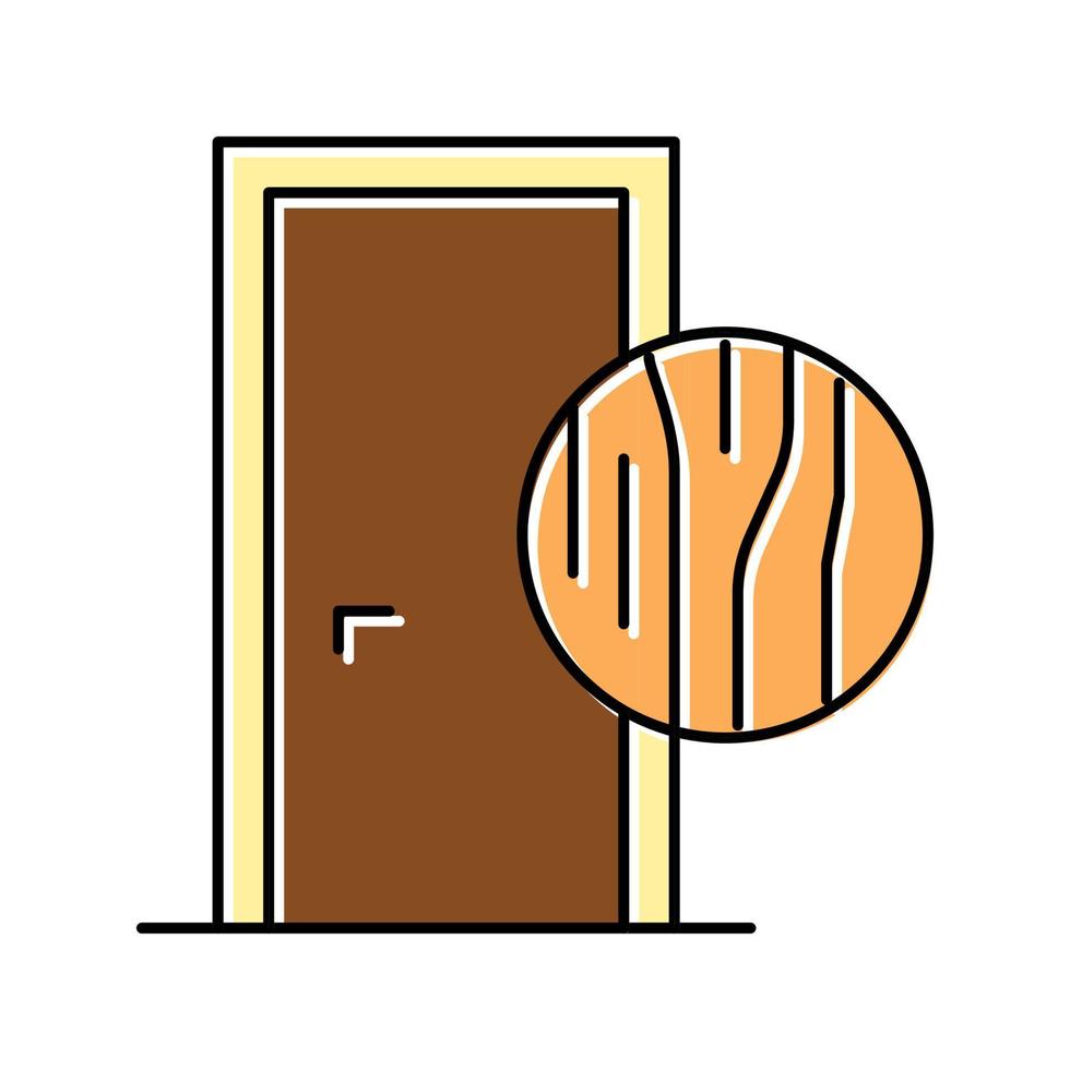 houten deur kleur pictogram vectorillustratie vector