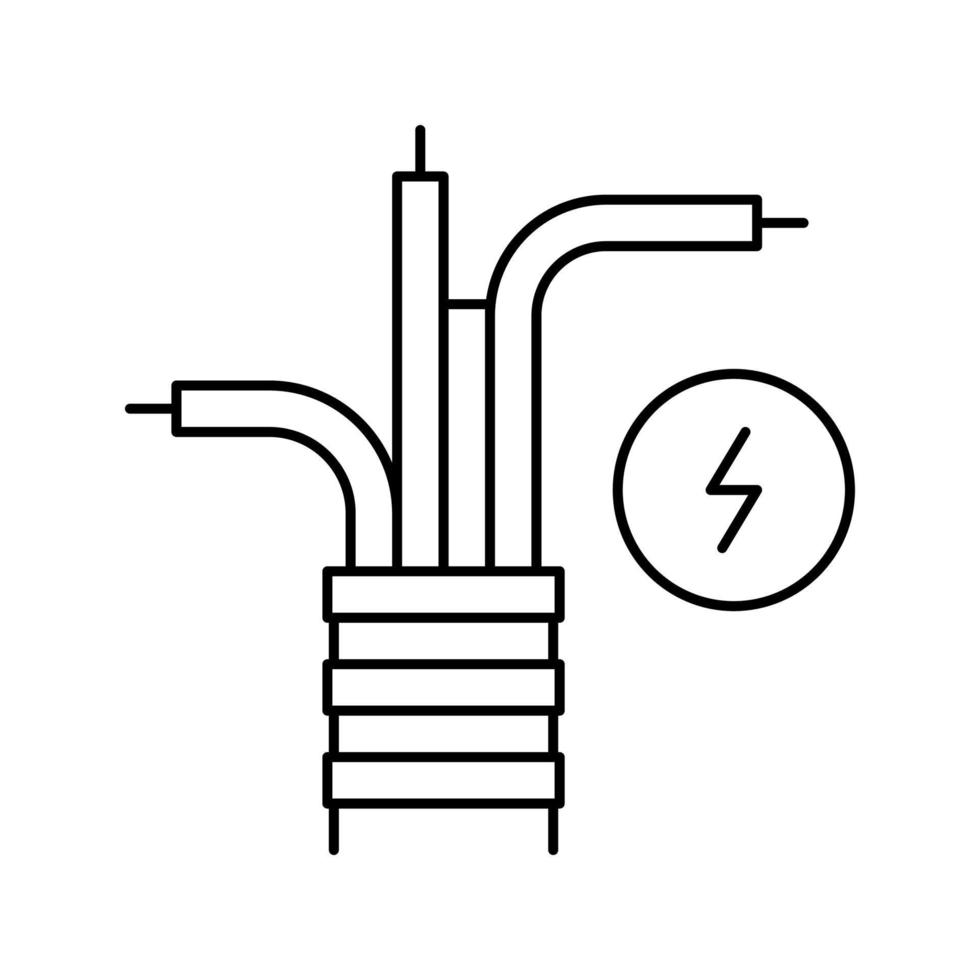 elektriciteitskabel lijn pictogram vectorillustratie vector