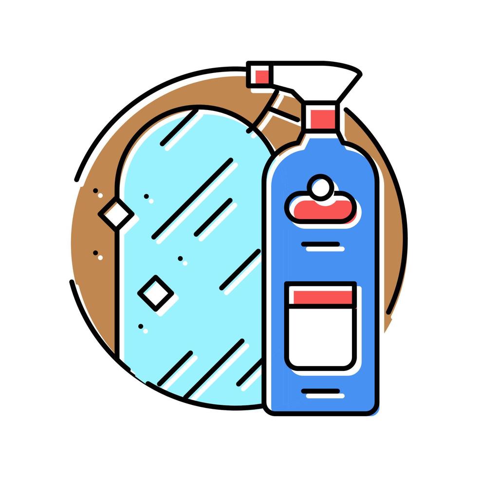 spiegel schoonmaakster wasmiddel kleur icoon vector illustratie