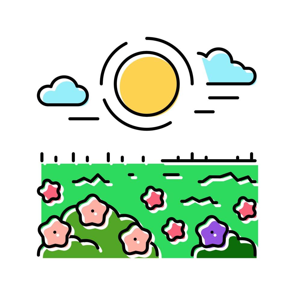 zon voorjaar kleur icoon vector illustratie