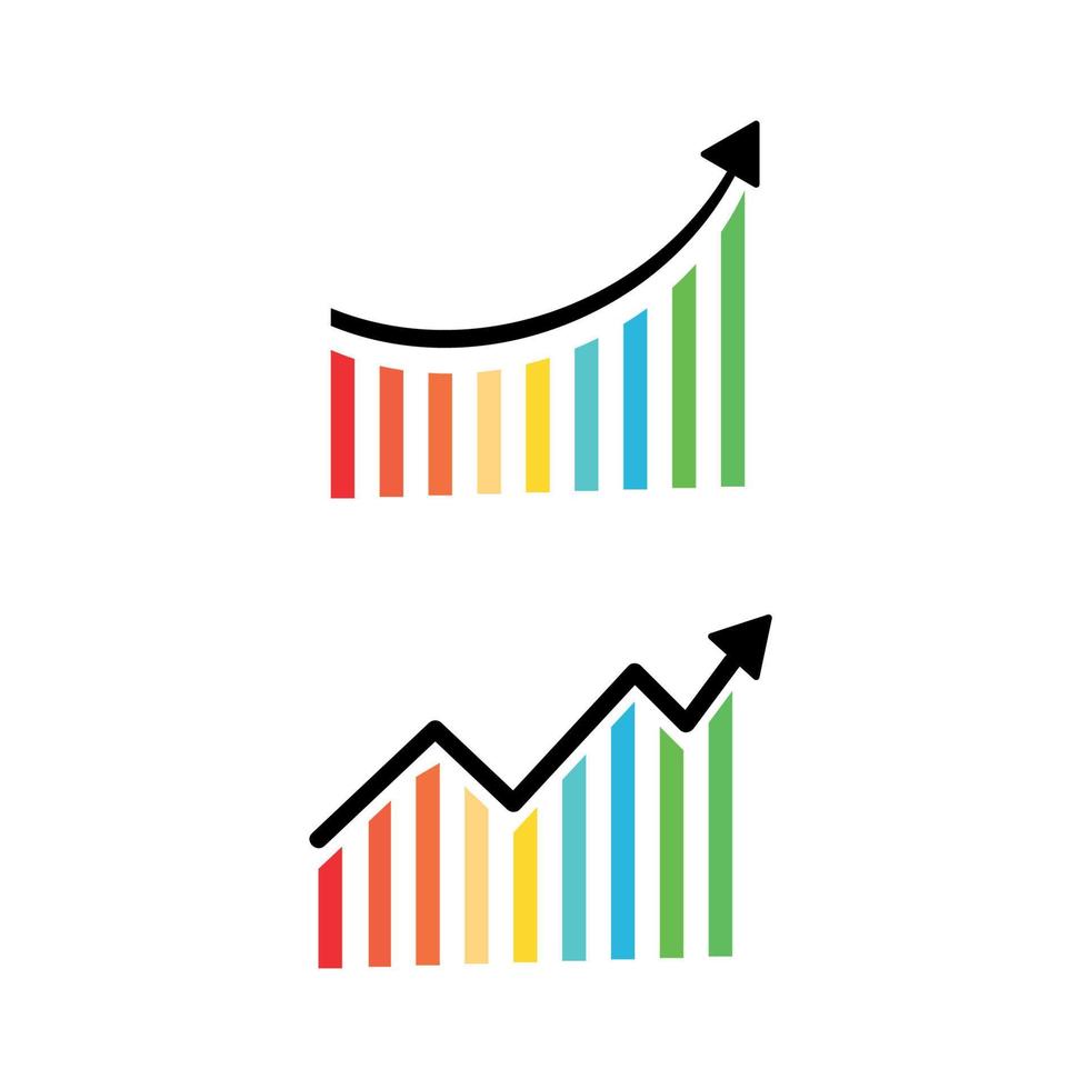 bedrijf groeit bar diagram icoon set. vector