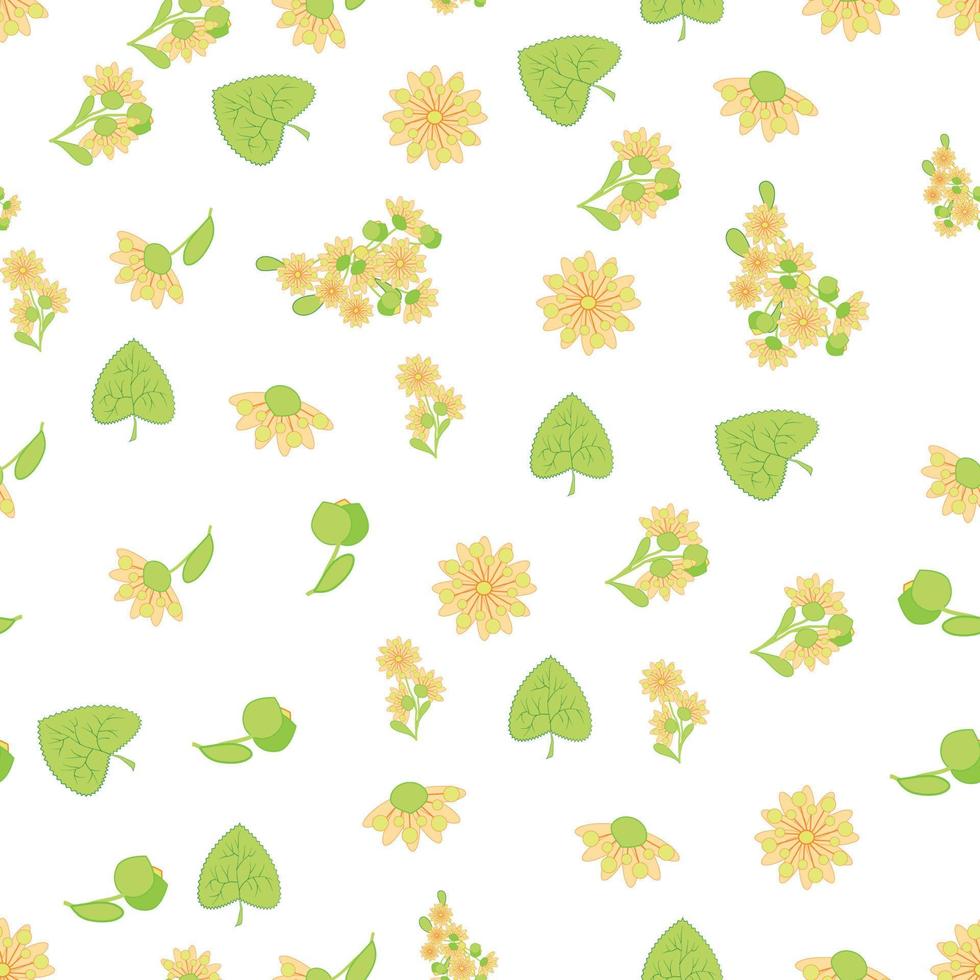 bloemen naadloos patroon met linde bloemen. hand- getrokken eco ontwerp voor kleding stof en omhulsel papier vector