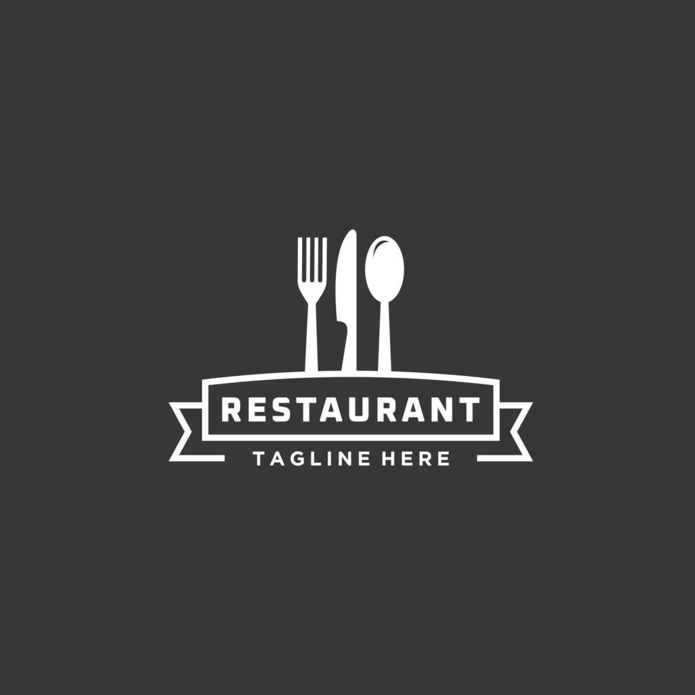 voedsel chef koken met vork lepel mes keuken restaurant cafe logo ontwerp icoon vector sjabloon