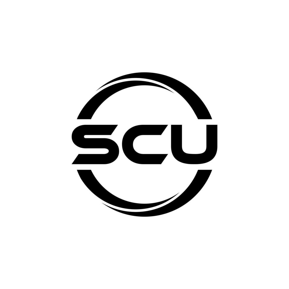 scu brief logo ontwerp in illustratie. vector logo, schoonschrift ontwerpen voor logo, poster, uitnodiging, enz.