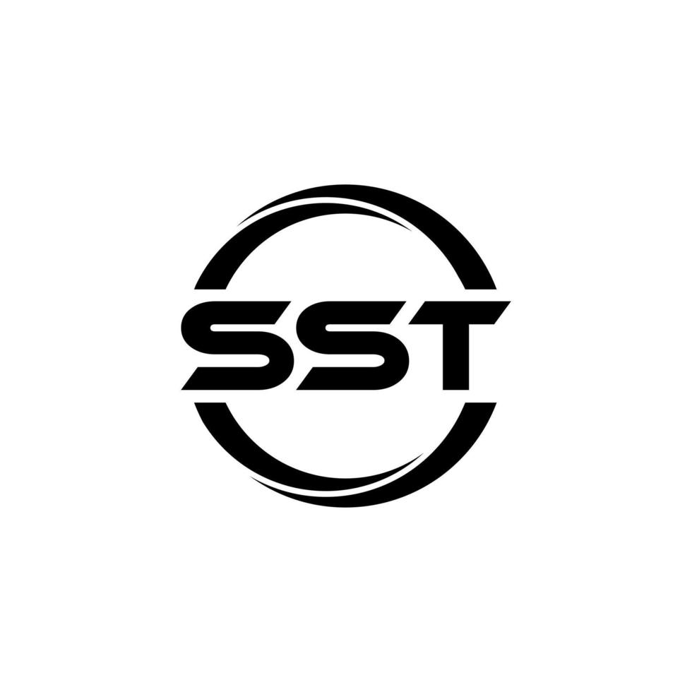 sst brief logo ontwerp in illustratie. vector logo, schoonschrift ontwerpen voor logo, poster, uitnodiging, enz.