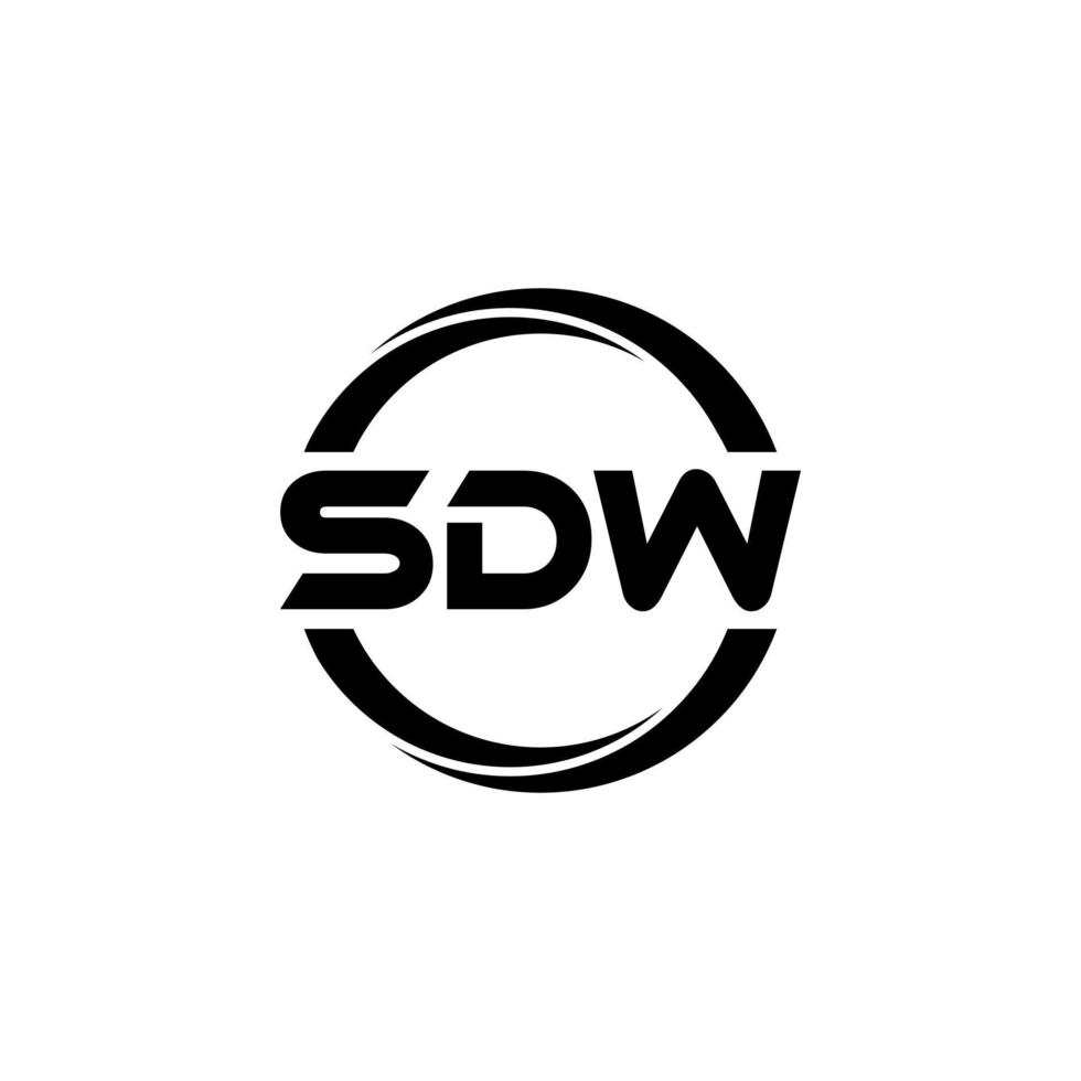 sdw brief logo ontwerp in illustratie. vector logo, schoonschrift ontwerpen voor logo, poster, uitnodiging, enz.