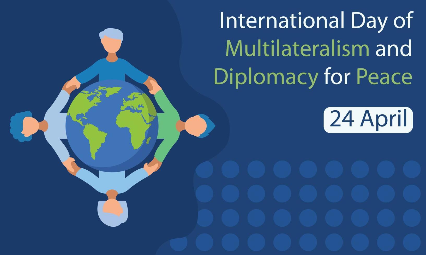 illustratie vector grafisch van mensen hand- in hand- in de omgeving van de aarde, perfect voor Internationale dag, multilateralisme en diplomatie voor vrede, vieren, groet kaart, enz.