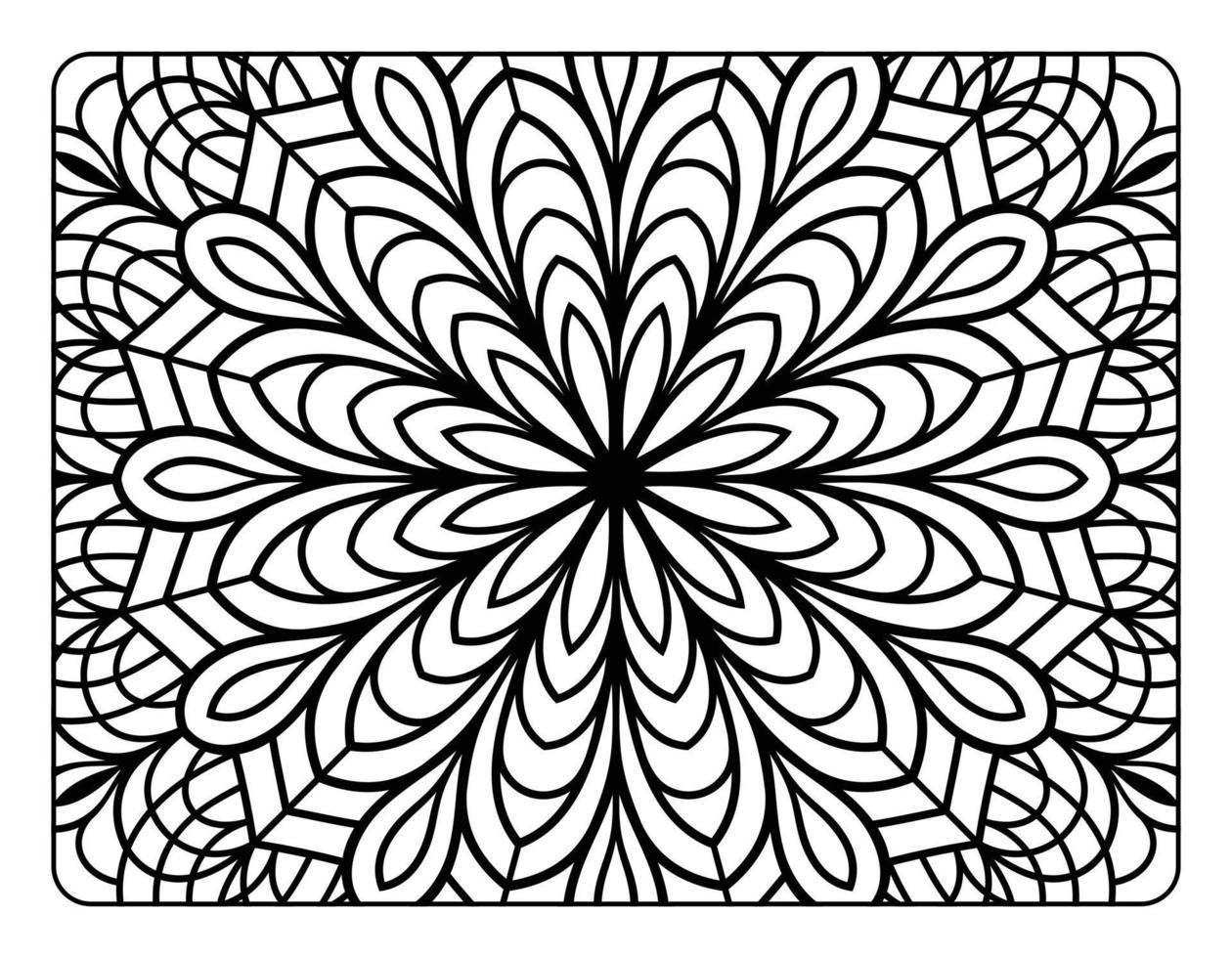 volwassen mandala kleur bladzijde, hand- getrokken bloemen mandala tekening kunst, mandala kleur bladzijde voor volwassen ontspanning vector
