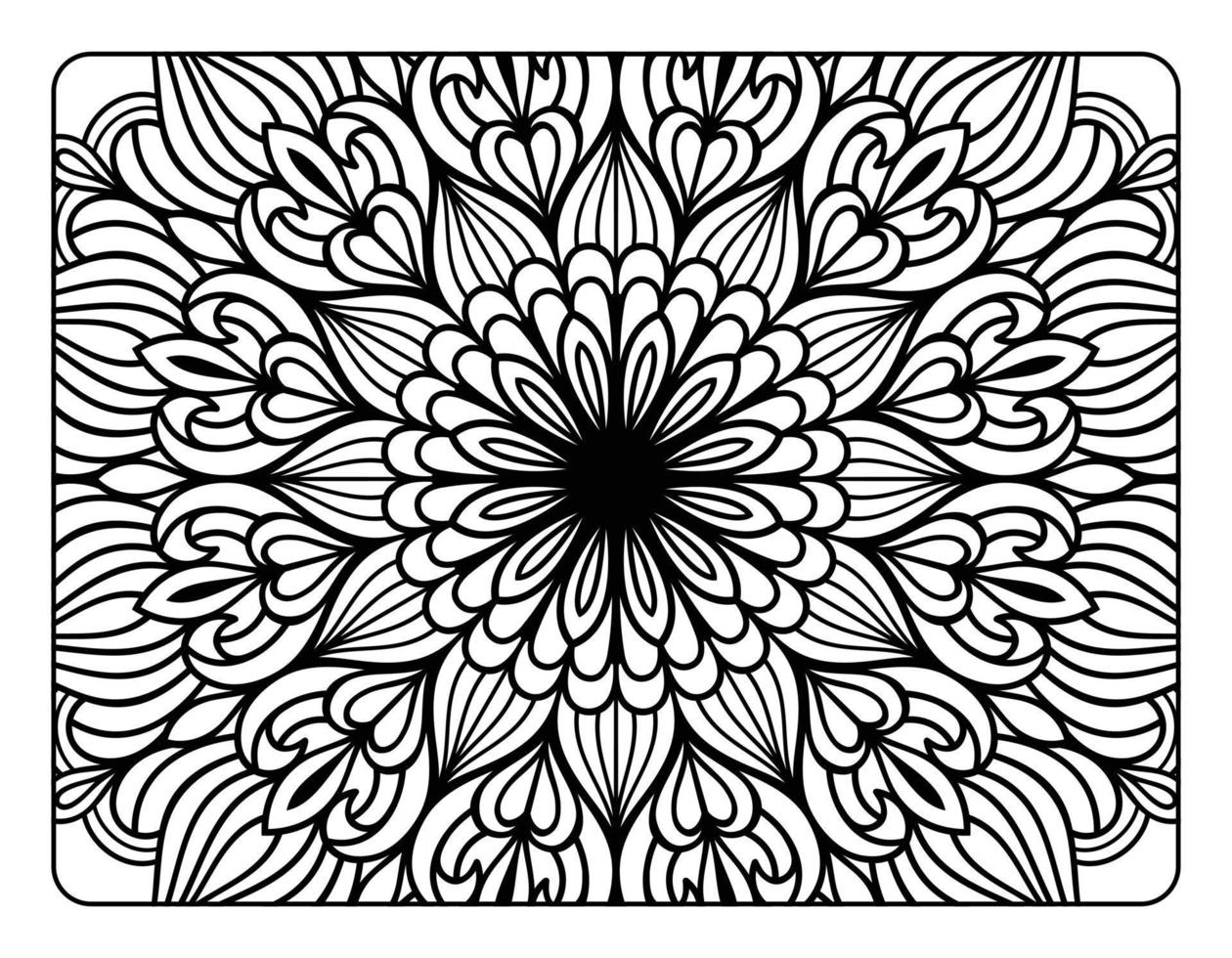 volwassen mandala kleur bladzijde, hand- getrokken bloemen mandala tekening kunst, mandala kleur bladzijde voor volwassen ontspanning vector