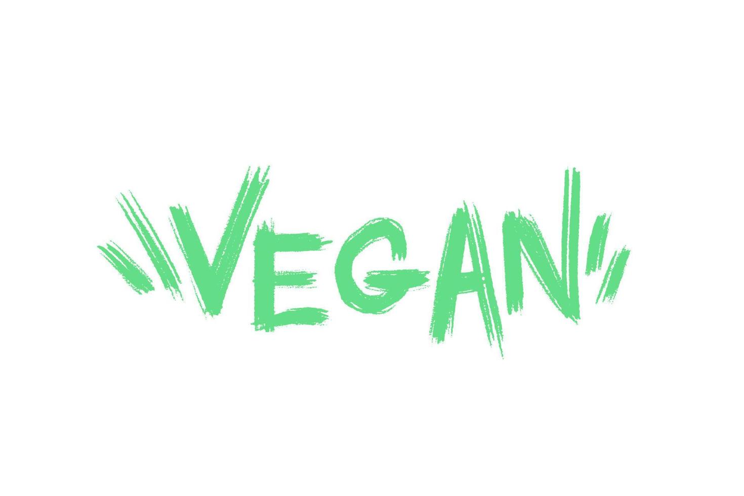 veganistisch woord typografie gestileerd naar kijken Leuk vinden getrokken groen gras. vector ontwerp kan worden gebruikt voor affiches, folders, websites, mobiel toepassing of reclameborden.