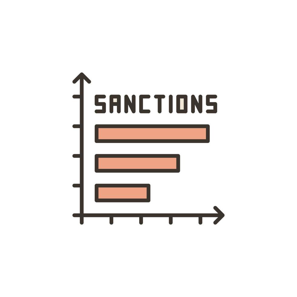 tabel vector sancties concept gekleurde icoon of teken