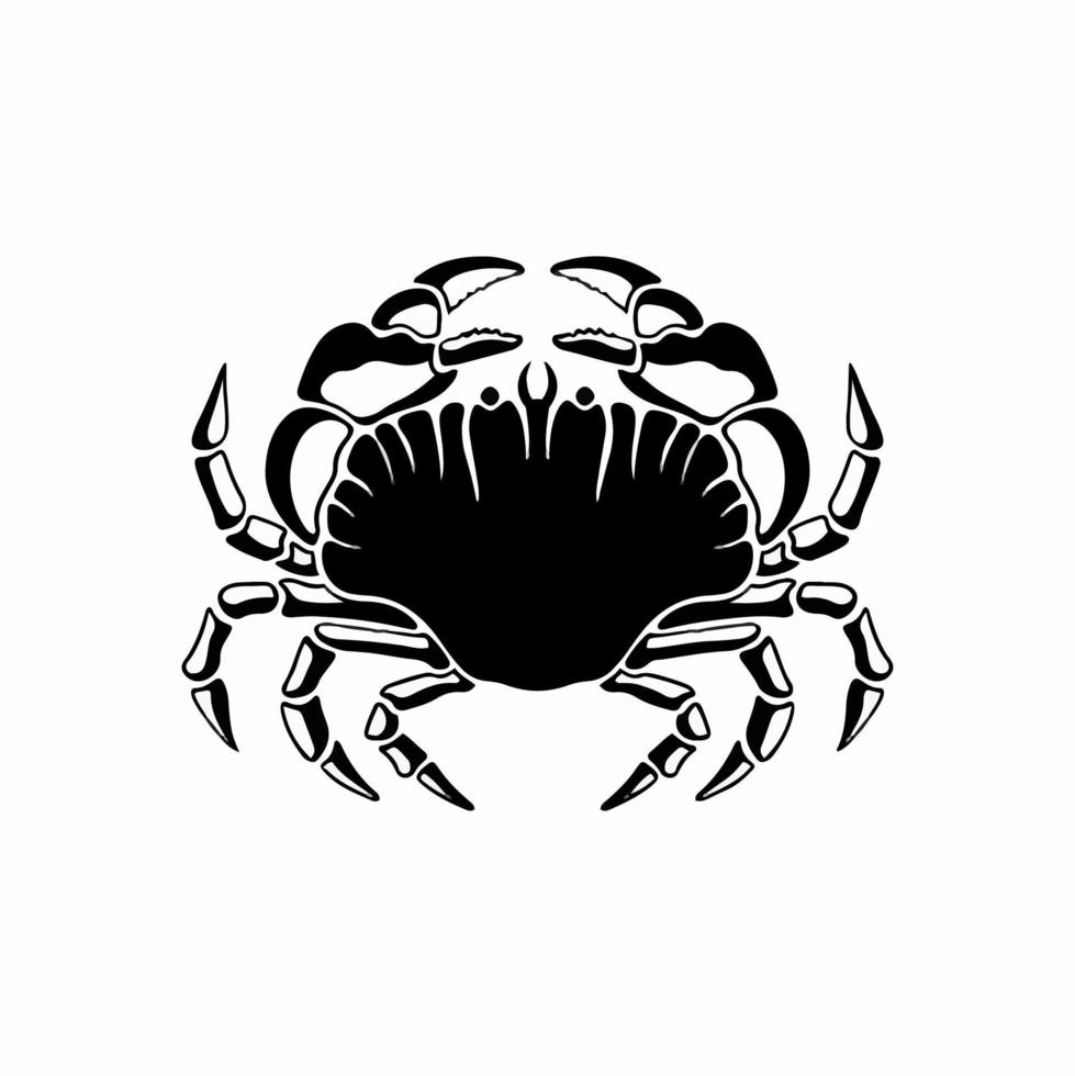 krab logo symbool. stencil ontwerp. dier tatoeëren vector illustratie.