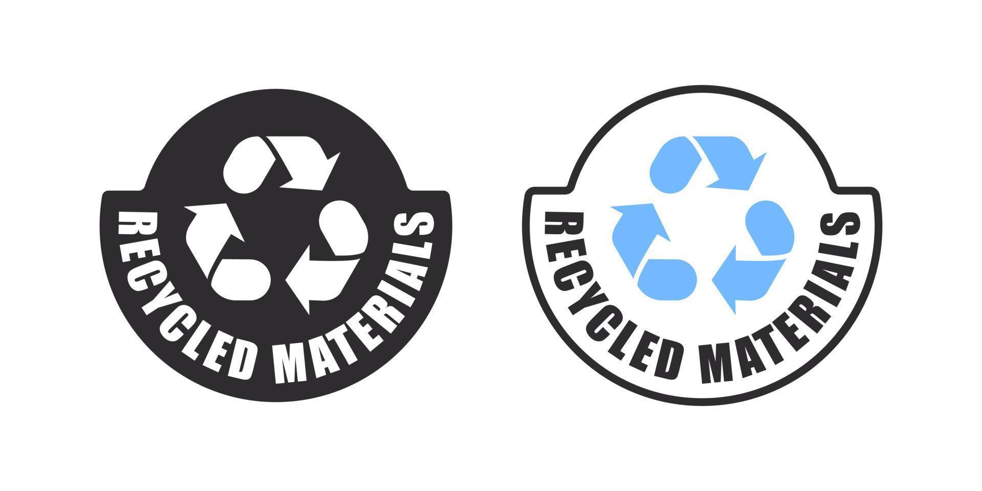 recycling pictogrammen. modern pictogrammen gerecycled materialen. verpakking en recyclen. vector illustratie