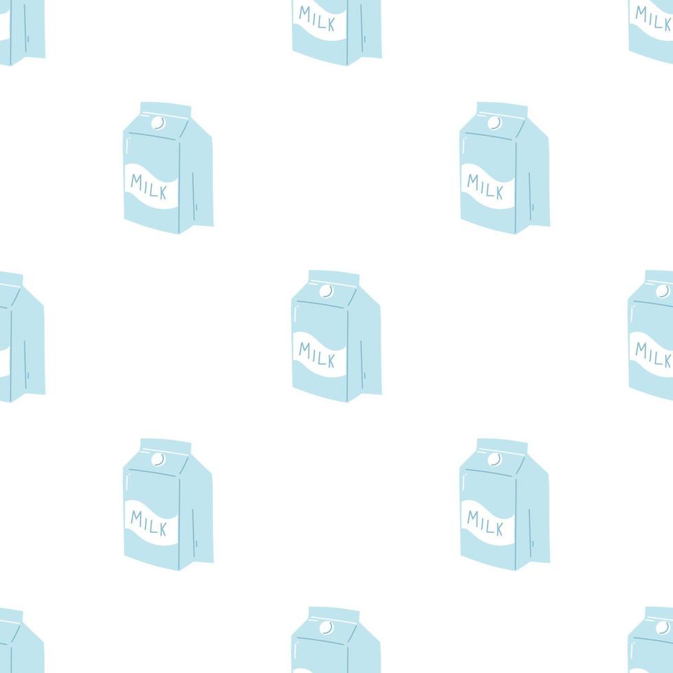 naadloos patroon met karton van melk. vector achtergrond van zuivel Product in tekenfilm vlak stijl