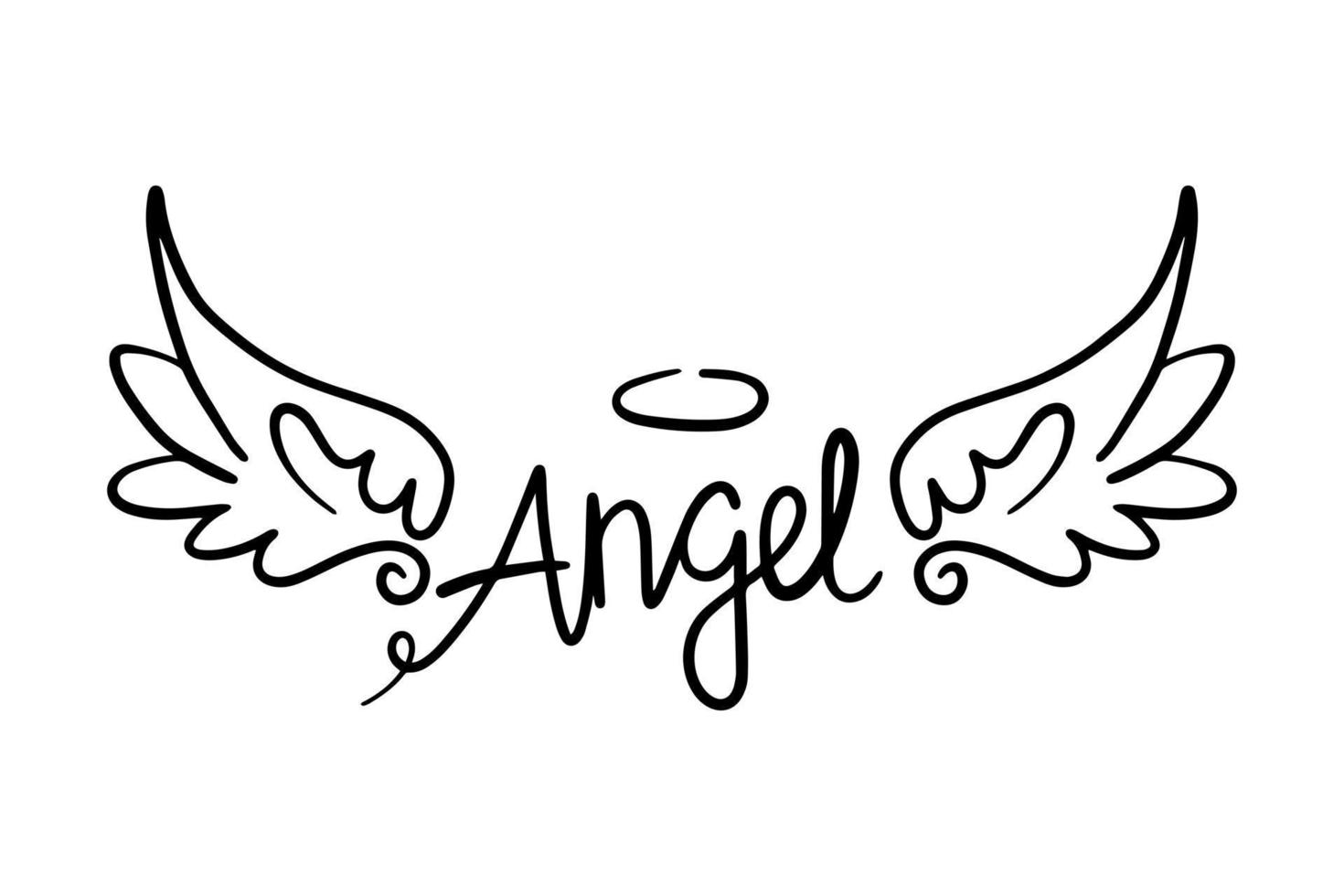 schetsen engel Vleugels. engel veer vleugel. vector illustratie.