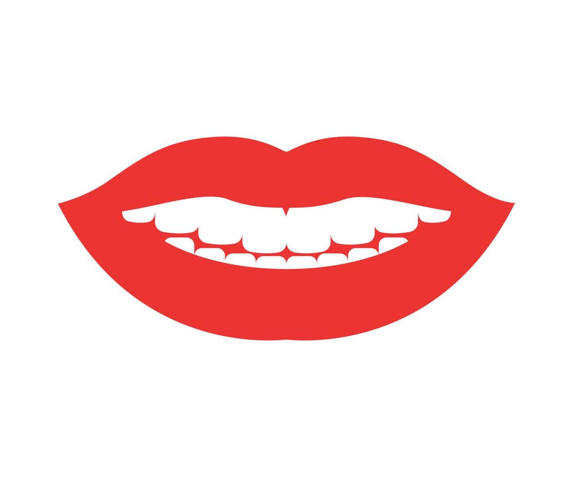 vector illustratie van vrouwen lippen met rood lippenstift