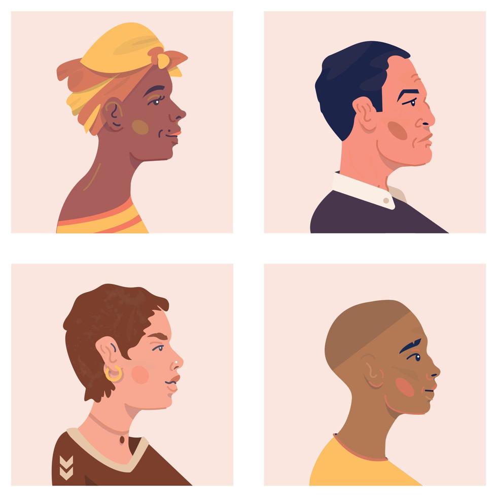 avatars van mensen van verschillende culturen vector