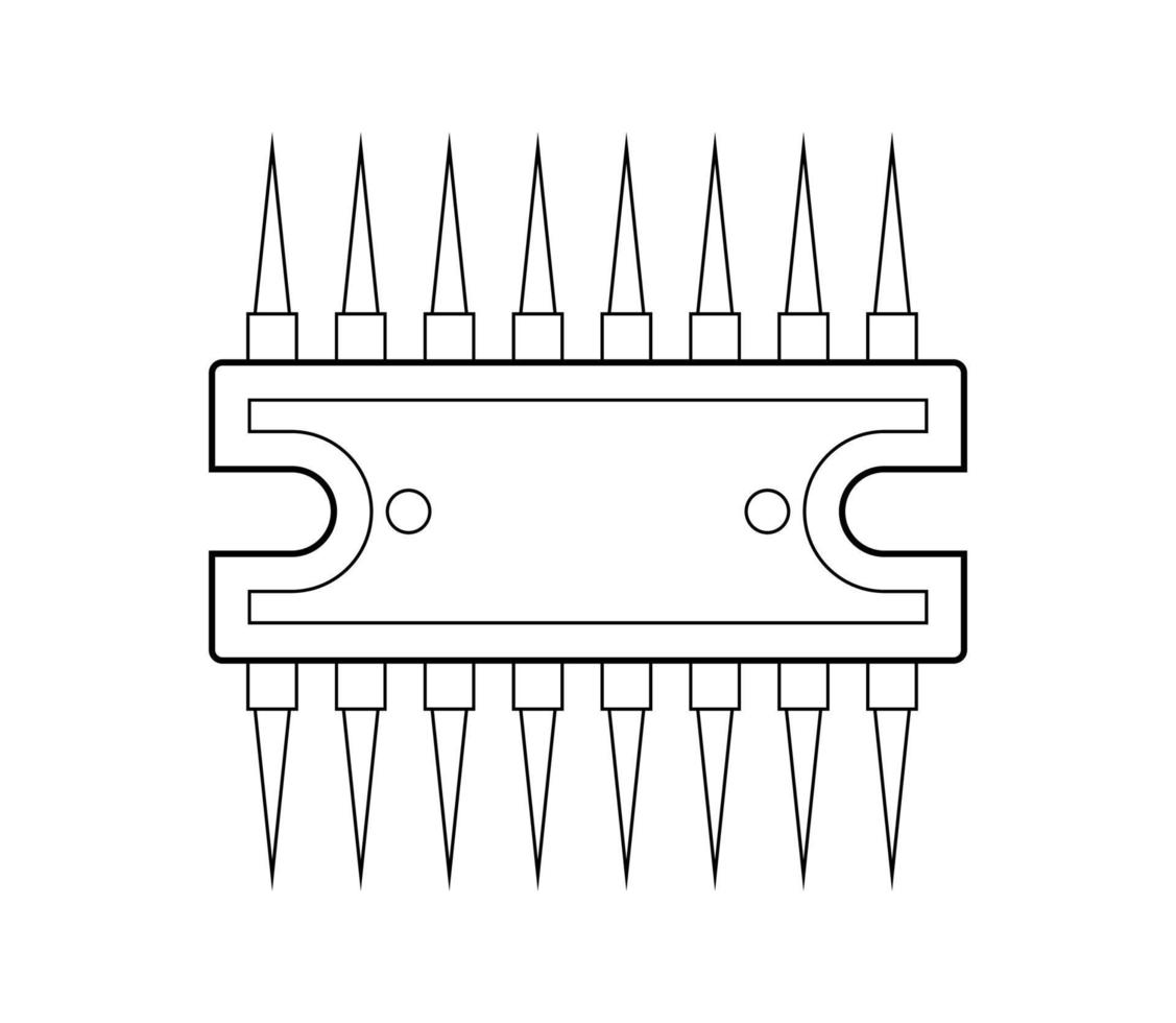 vector illustratie van lineair microschakeling