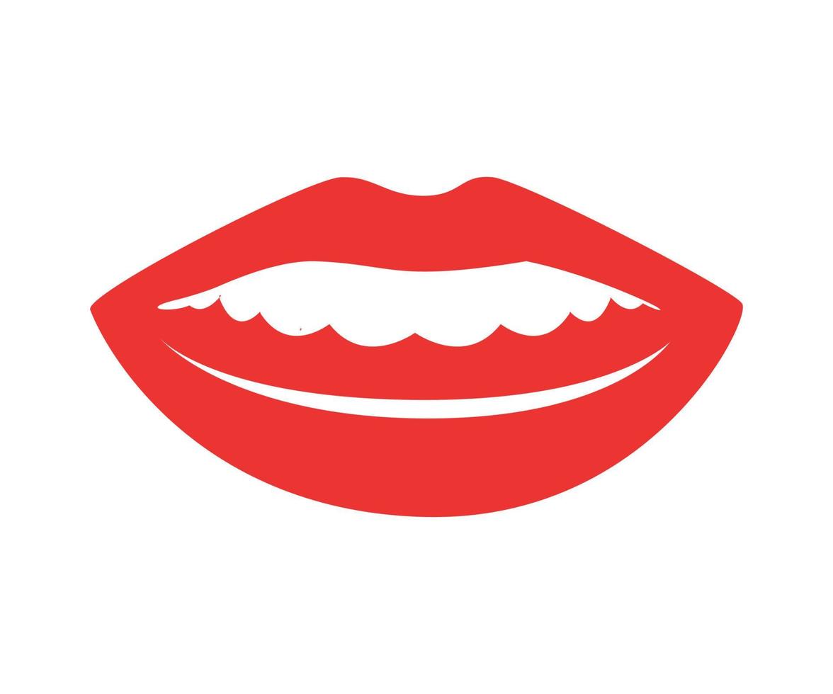 vector illustratie van vrouwen lippen met rood lippenstift