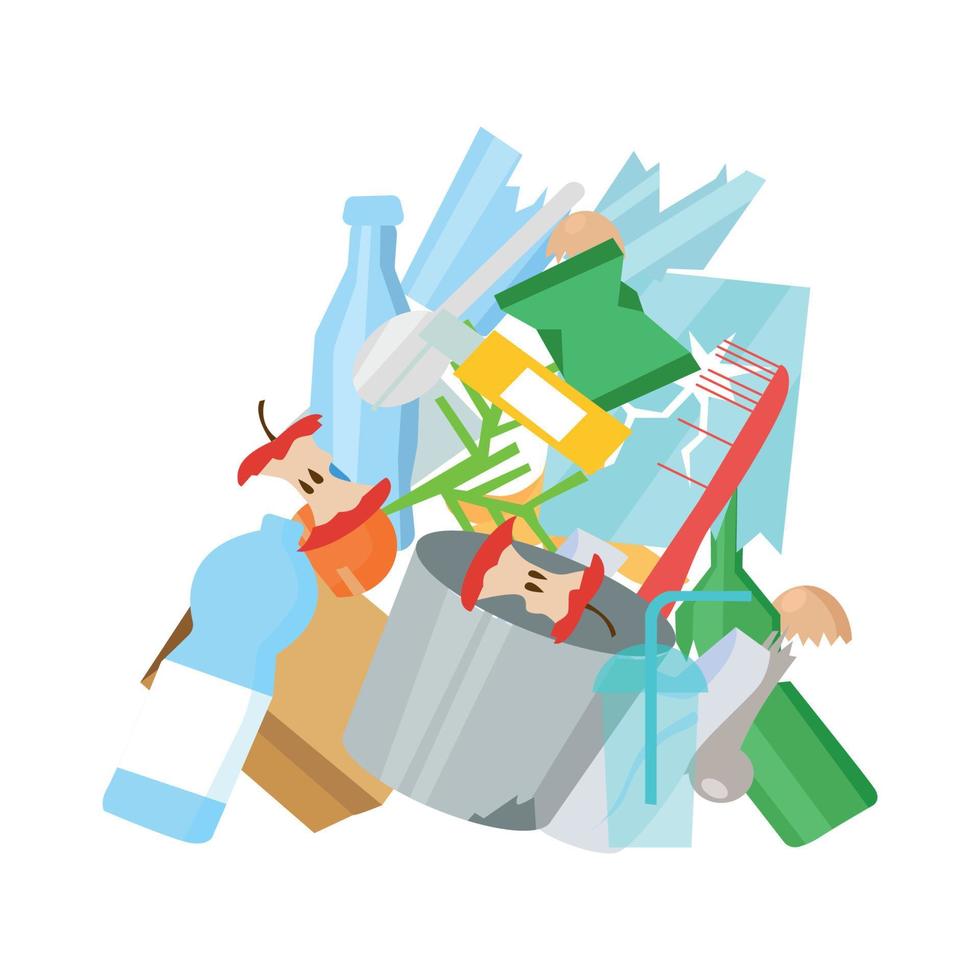 vector illustratie van vuilnis dump
