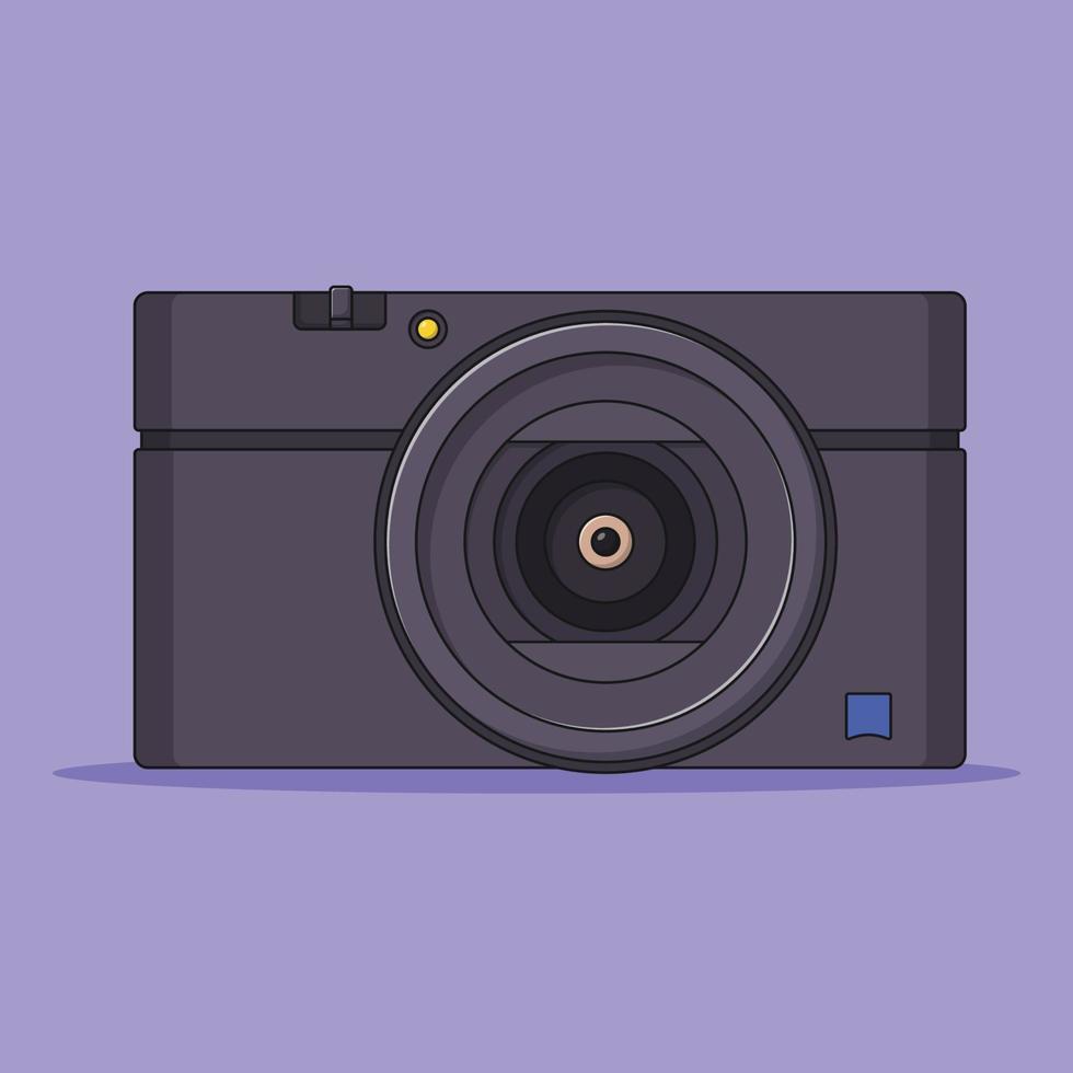 camera vectorpictogram, cartoon afbeelding op blauwe achtergrond voor web, bestemmingspagina, sticker, banner, flyer, behang vector