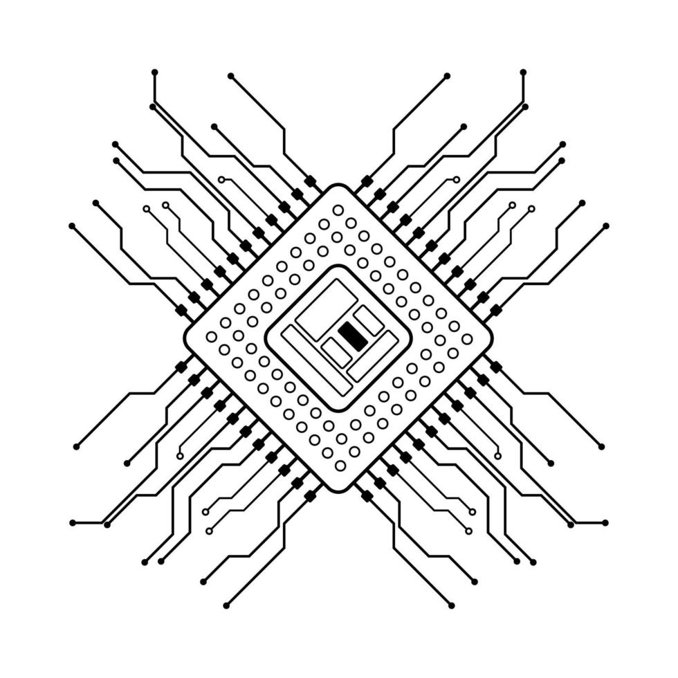 vector illustratie van lineair microschakeling