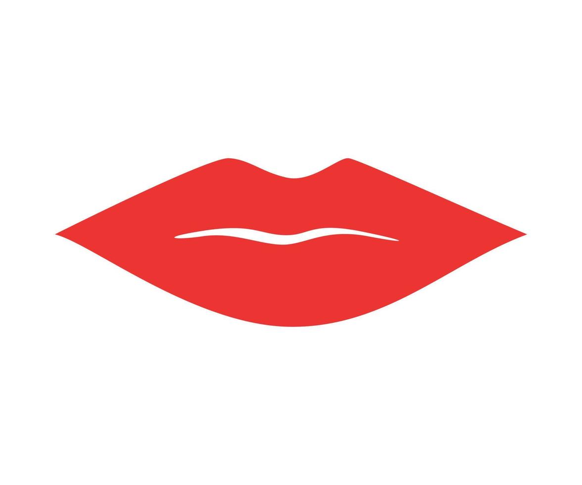 vector illustratie van vrouwen lippen met rood lippenstift