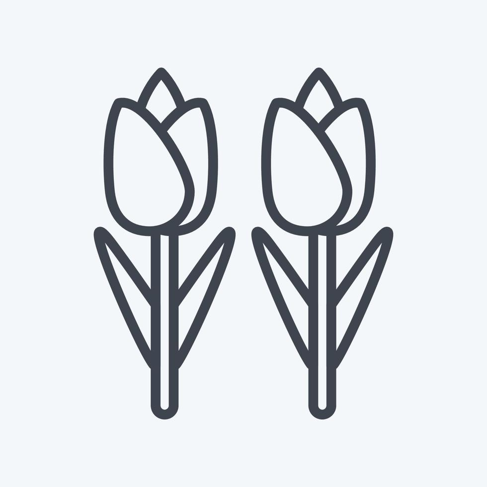 icoon tulpen. verwant naar milieu symbool. lijn stijl. gemakkelijk illustratie. behoud. aarde. schoon vector