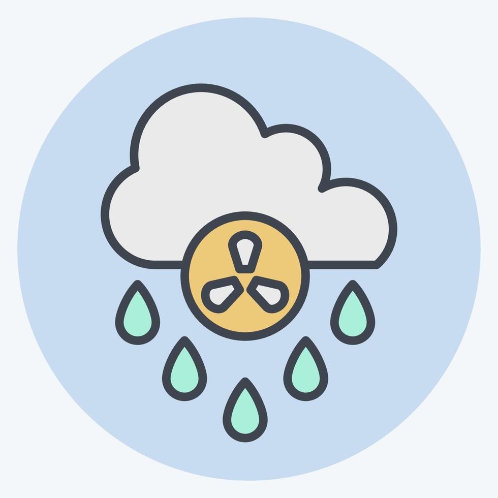 icoon zuur regen. verwant naar milieu symbool. kleur maat stijl. gemakkelijk illustratie. behoud. aarde. schoon vector