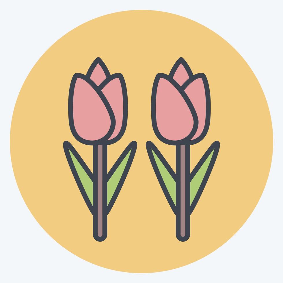 icoon tulpen. verwant naar milieu symbool. kleur maat stijl. gemakkelijk illustratie. behoud. aarde. schoon vector