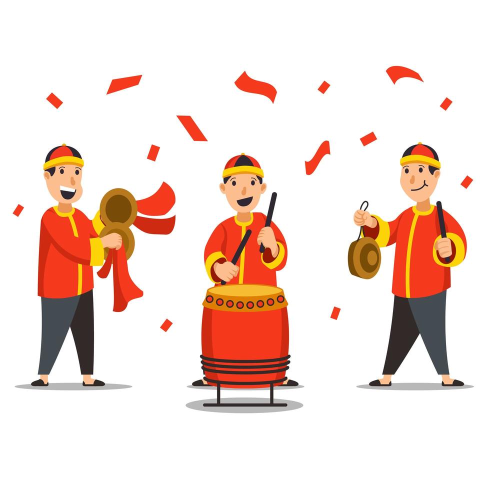 chinese traditionele musicus karakters illustratie vector