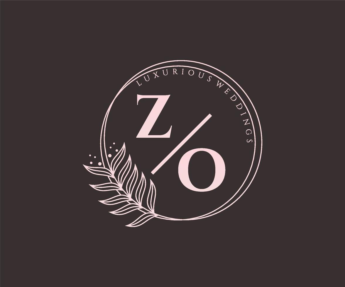 zo initialen brief bruiloft monogram logos sjabloon, hand- getrokken modern minimalistisch en bloemen Sjablonen voor uitnodiging kaarten, opslaan de datum, elegant identiteit. vector