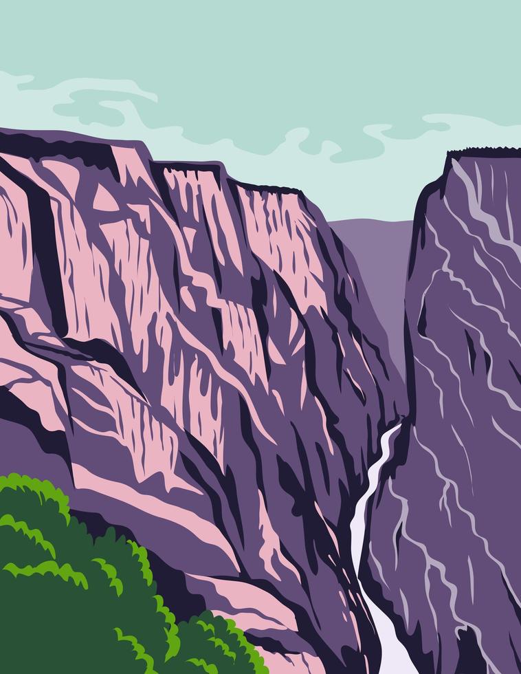 canyon in colorado verenigde staten posterkunst in kleur vector