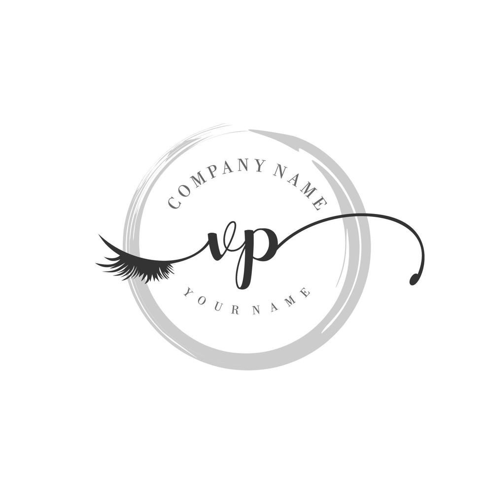 eerste vp logo handschrift schoonheid salon mode modern luxe monogram vector