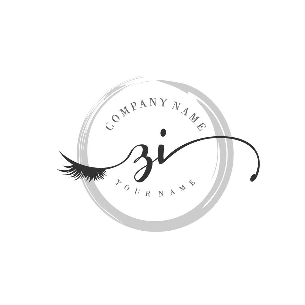 eerste zi logo handschrift schoonheid salon mode modern luxe monogram vector