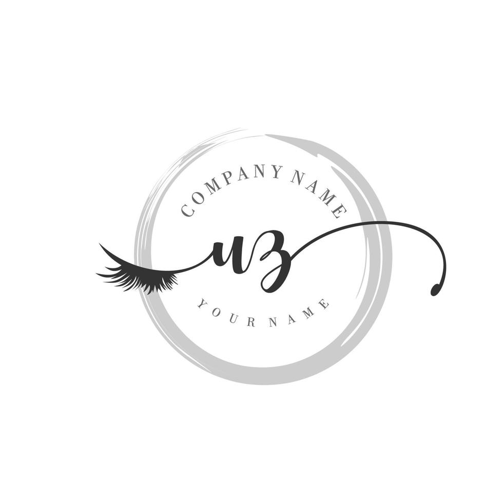 eerste uz logo handschrift schoonheid salon mode modern luxe monogram vector