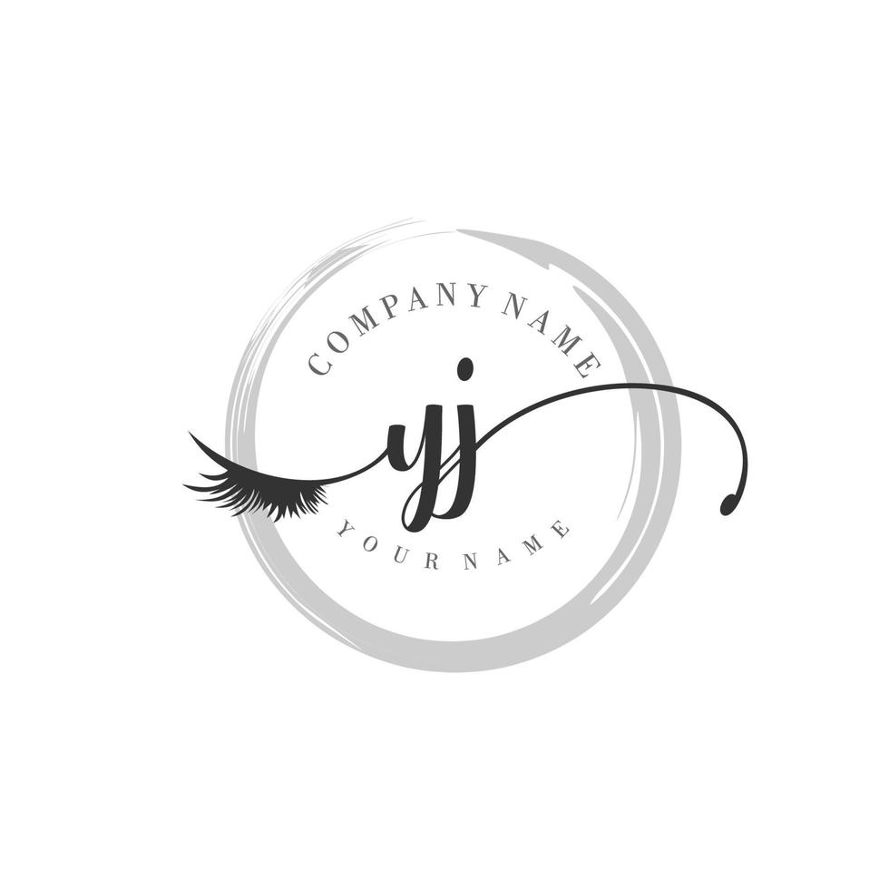 eerste yj logo handschrift schoonheid salon mode modern luxe monogram vector