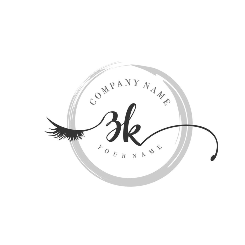 eerste zk logo handschrift schoonheid salon mode modern luxe monogram vector