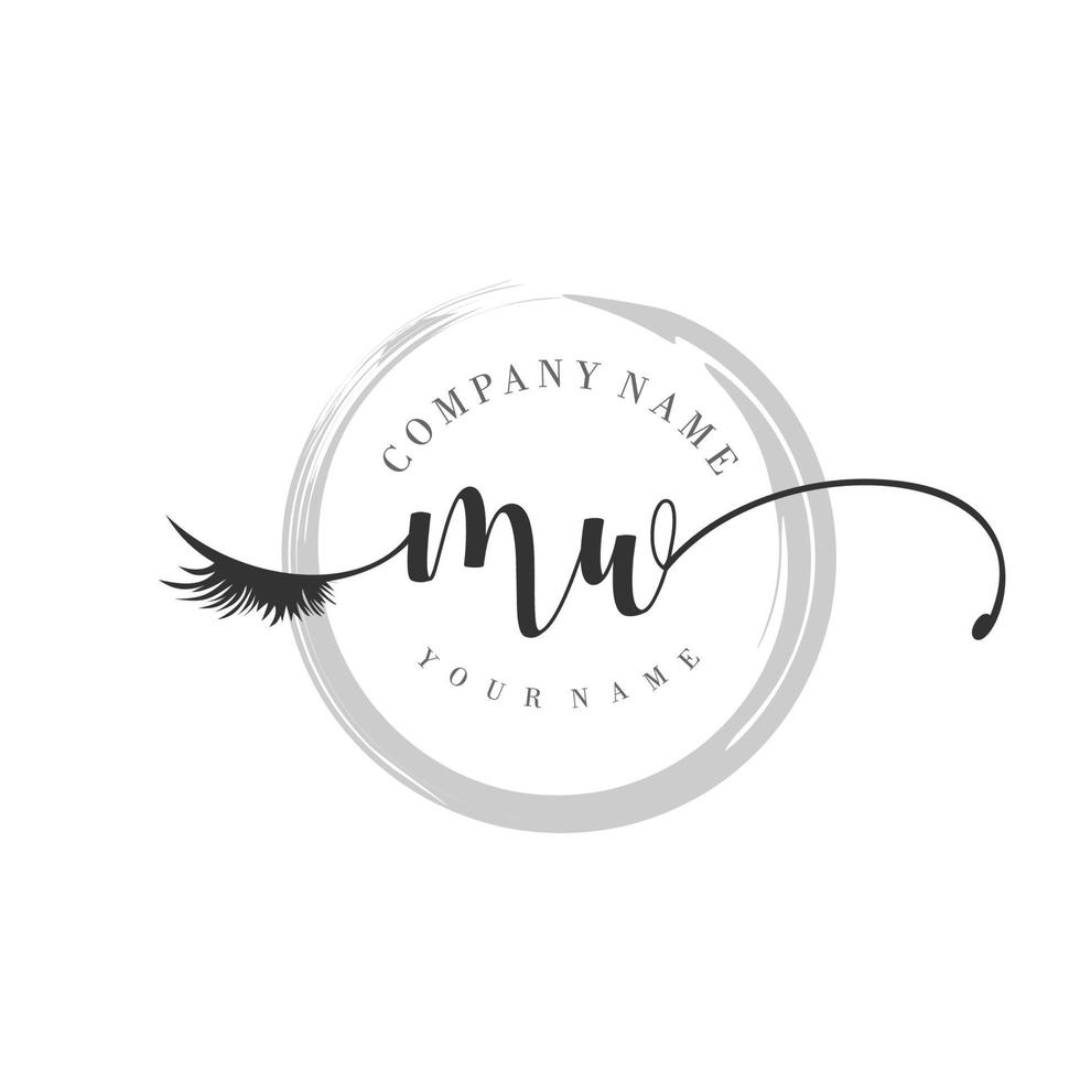 eerste mw logo handschrift schoonheid salon mode modern luxe monogram vector