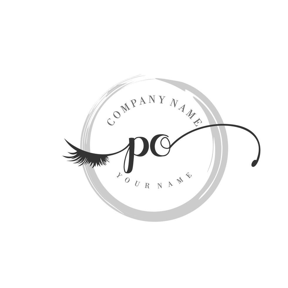 eerste po logo handschrift schoonheid salon mode modern luxe monogram vector