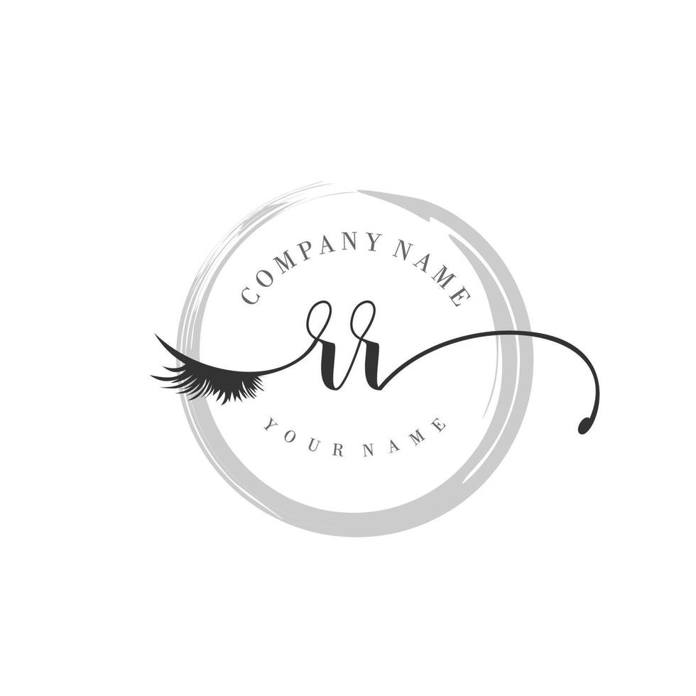 eerste rr logo handschrift schoonheid salon mode modern luxe monogram vector
