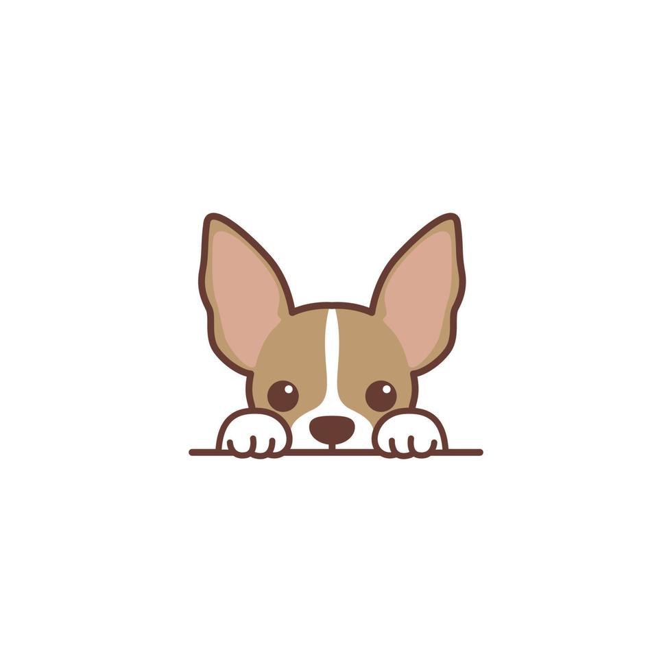 schattig chihuahua puppy gluren tekenfilm, vector illustratie