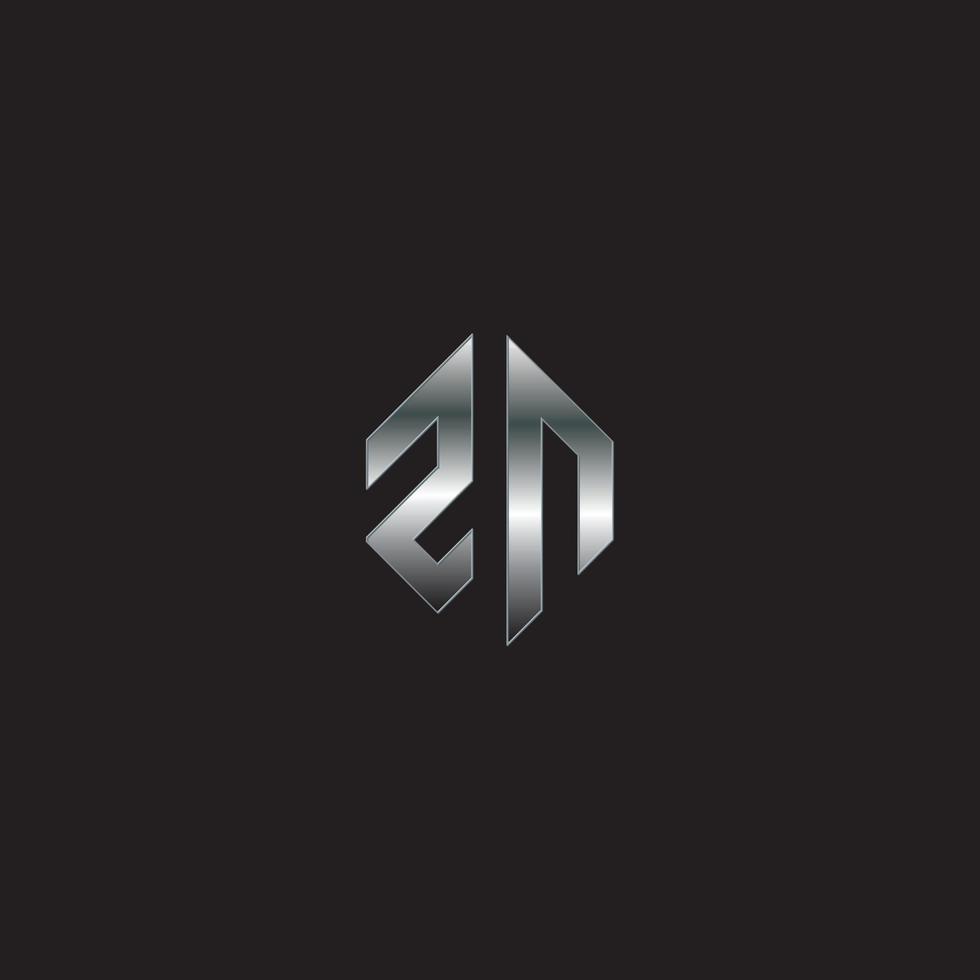 sh logo, metaal logo, zilver logo, monogram, zwart achtergrond vector